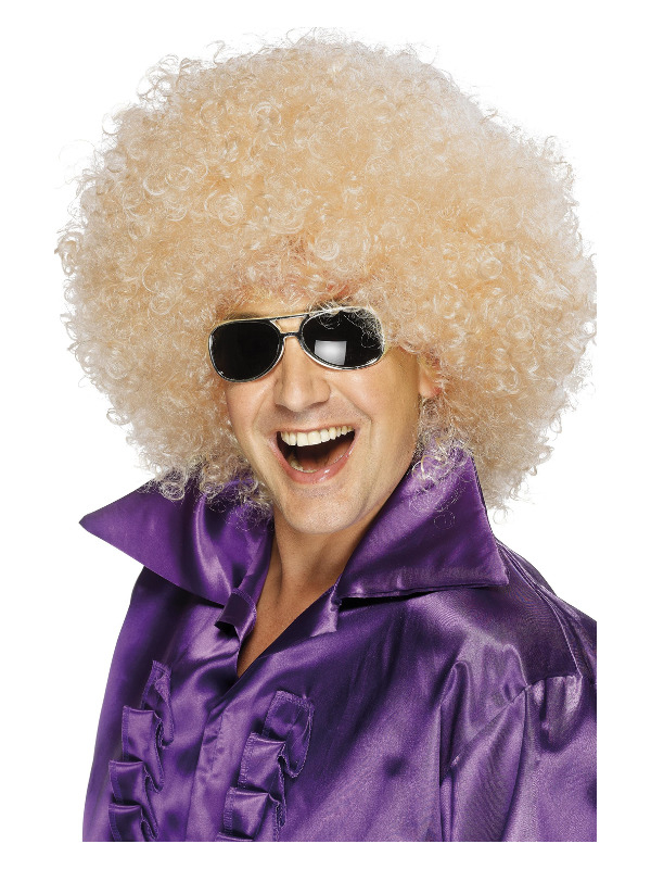 Kæmpe 70'er Afroparyk Blond | 70'erne Disco Paryk - Hovedtilbehør - Temashop