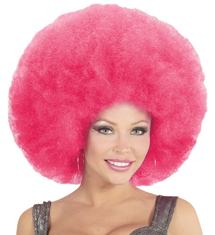 Kæmpe Afroparyk Pink | 70'erne Disco Paryk - Hovedtilbehør - Temashop