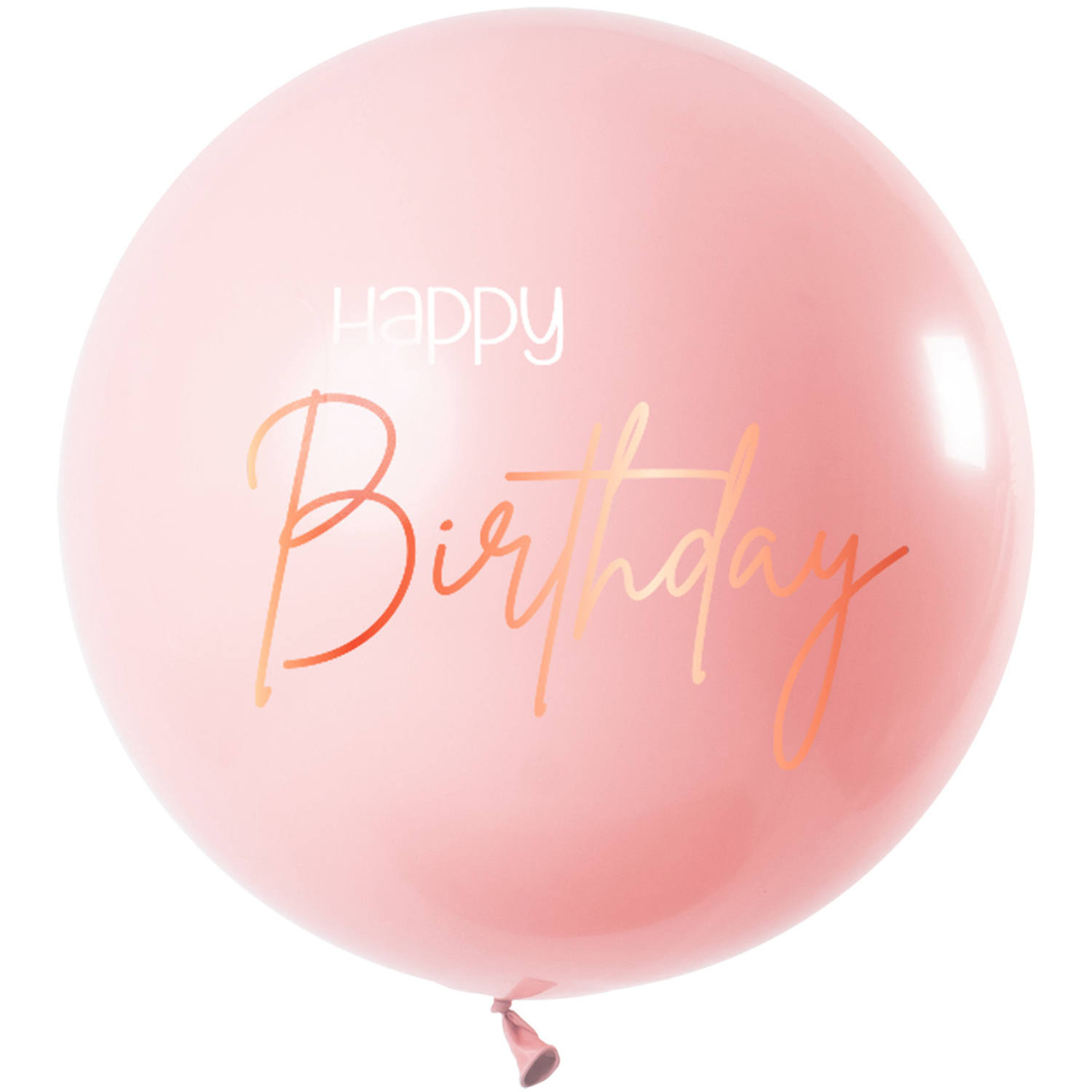 Kæmpe Ballon Happy Birthday Lush Blush - 1 stk (80 cm) | Fødselsdag Latexballoner - Temashop