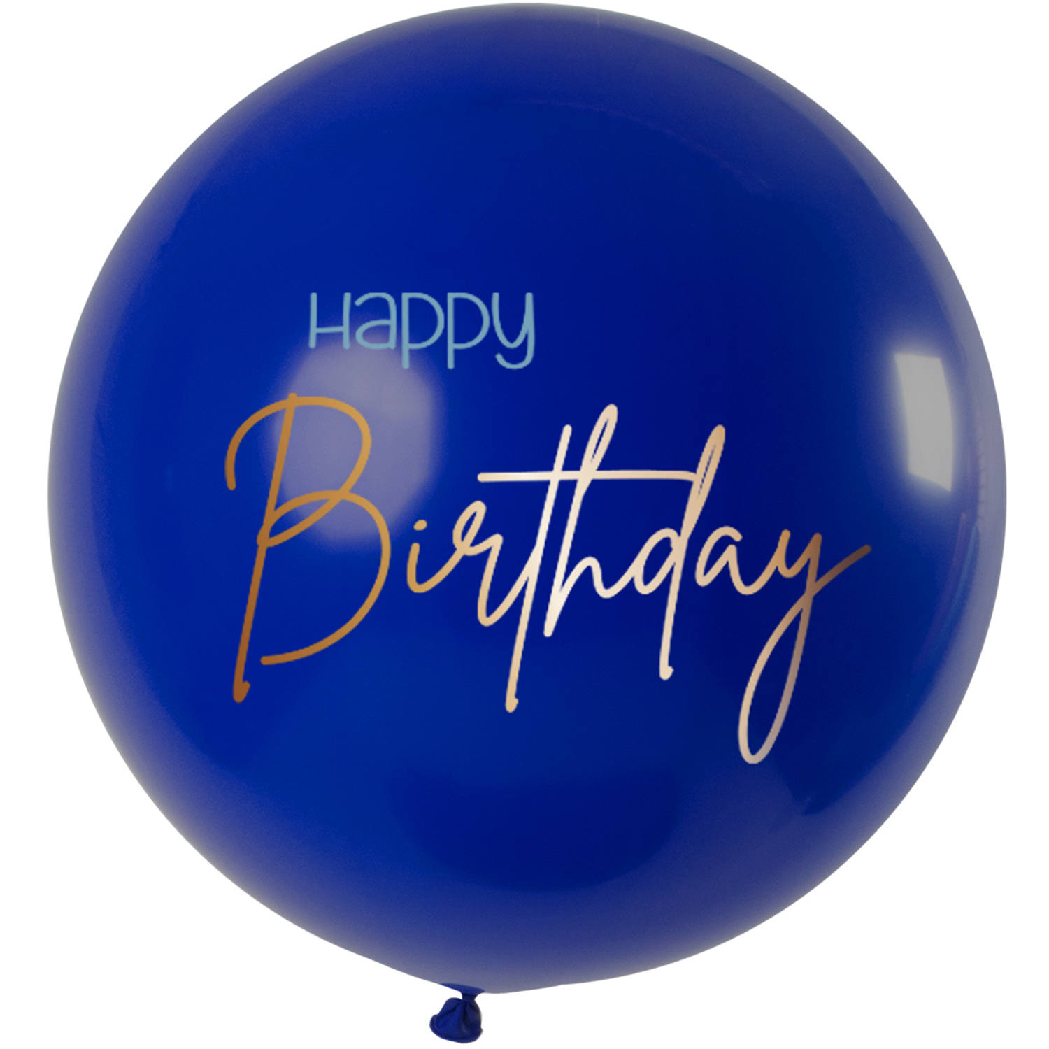 Kæmpe Ballon Happy Birthday True Blue - 1 stk (80 cm) | Fødselsdag Latexballoner - Temashop
