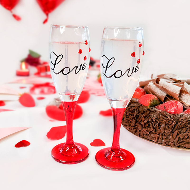 Kærligheds Champagneglas (20 x 5 cm) | Valentinsdag Glas - Temashop