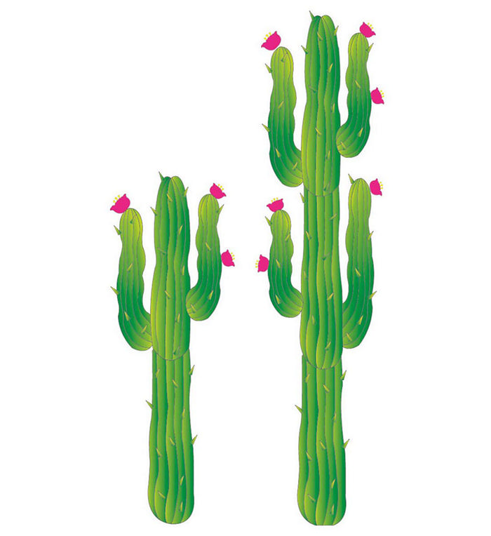 Kaktusser Papfigurer - 2 stk (180 cm) | Kaktus Cutouts - Temashop