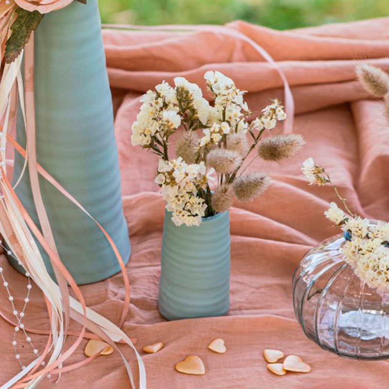 Keramik Vase Lyseblå - 1 stk (5 x 9 cm) | Blåt tema Vase - Temashop