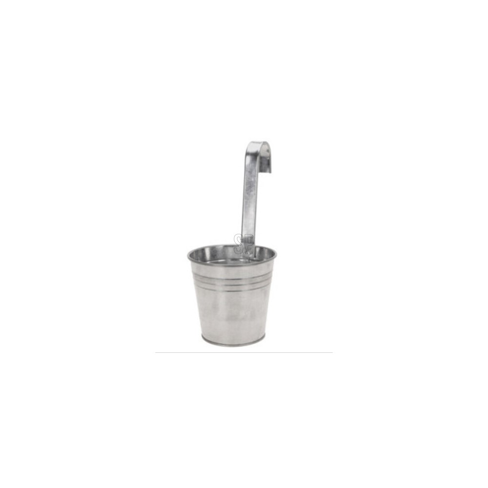 Zink Blomsterkrukke Med Krog - 1 stk (28,5 x Ø 13,5 cm) - Temashop
