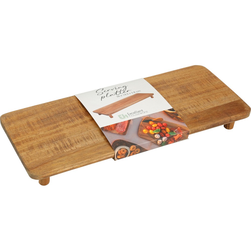 Serveringsbræt Akacietræ - 1 stk (36 x 14,5 x 3,8 cm) - Temashop