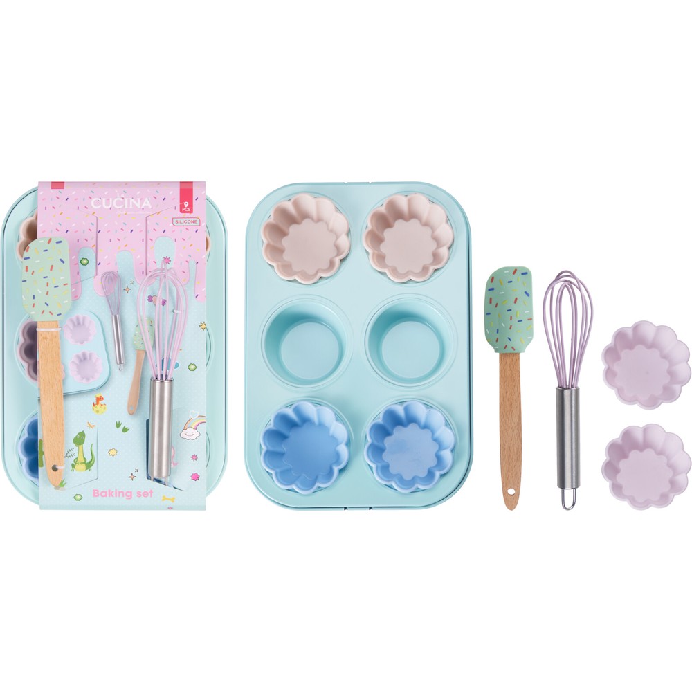 Cupcake Bagesæt Lyseblå (26,5 x 18 x 3 cm) | Kage Cupcake forme - Temashop