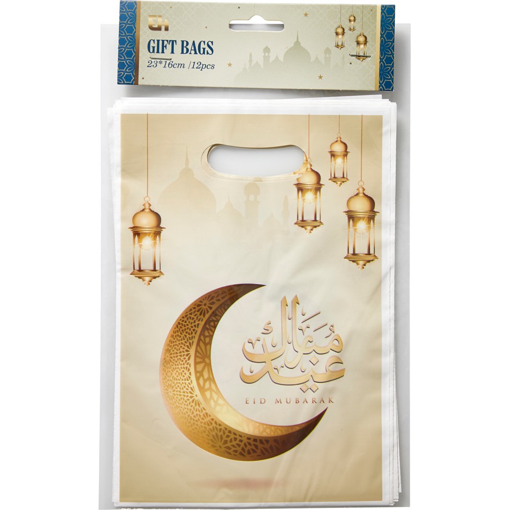 Eid Mubarak Gaveposer - 12 stk (23 x 16 cm) | Eid Poser / Goodiebags - Temashop