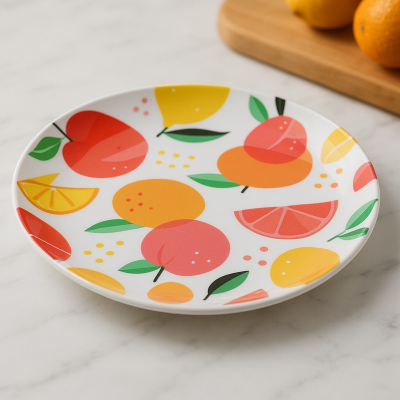Frugt Tallerken Melamin - 1 stk (20 cm) | Frugt Tallerkner - Temashop