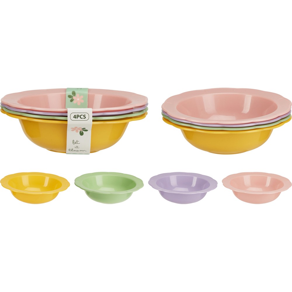 Blomster Skålesæt (4,3 x Ø 16 cm) | Blomst Mad, Drikke & Køkken Udstyr - Temashop