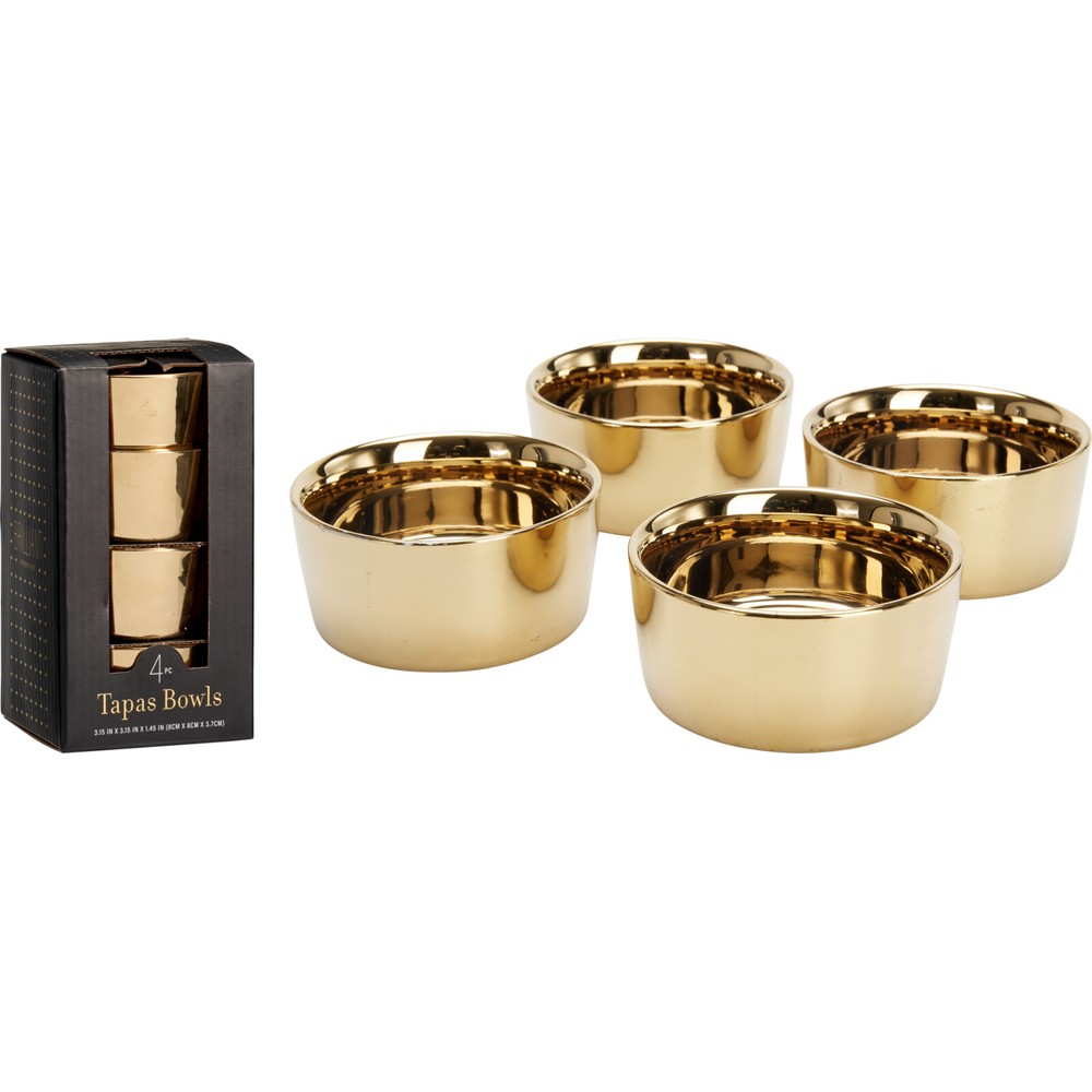 Tapasskåle Guld - 4 stk (4,5 x Ø 8,5 cm) | Guld tema Serveringsfad - Temashop