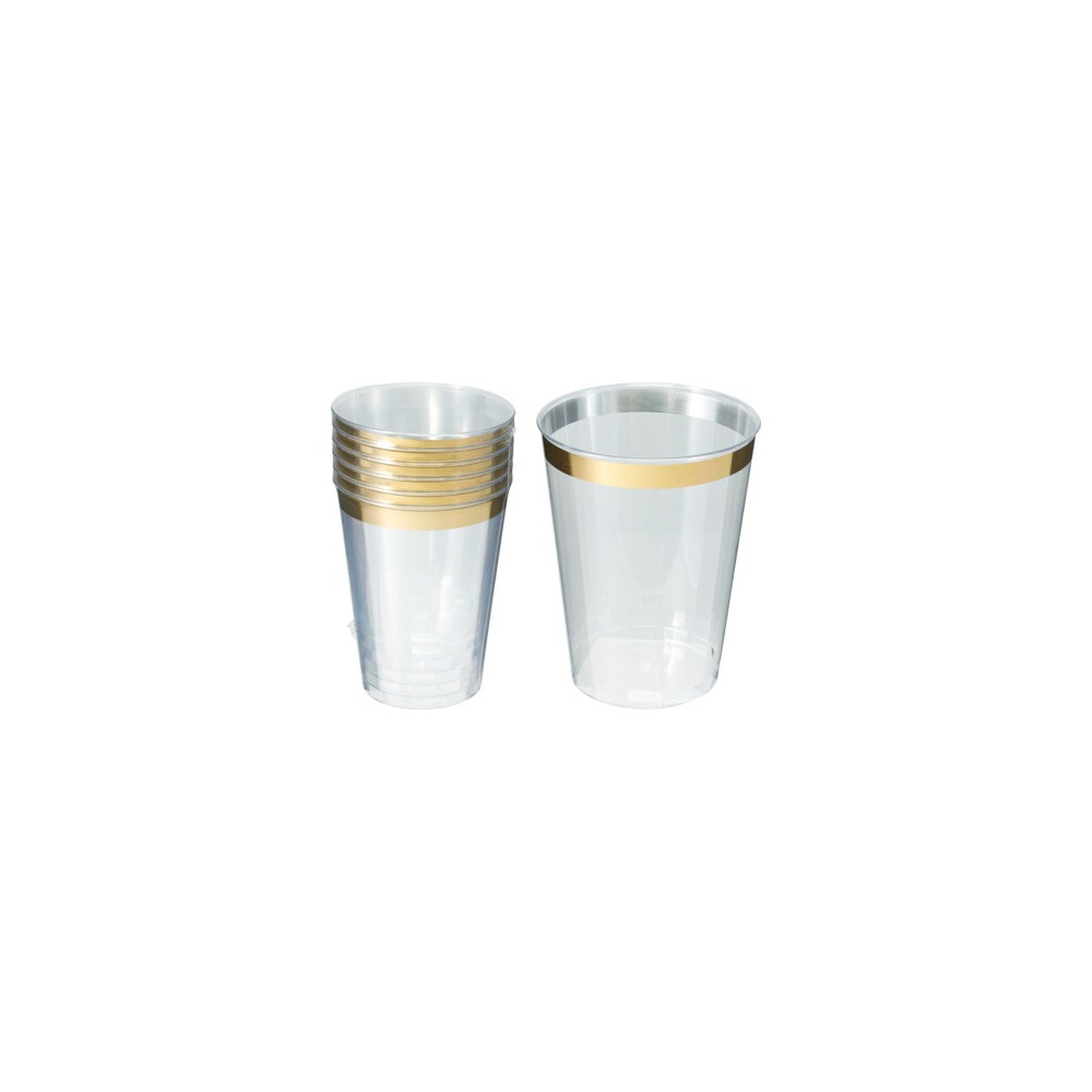 Plastikglas med Guldkant - 6 stk (300 ml) | Eid Krus - Temashop