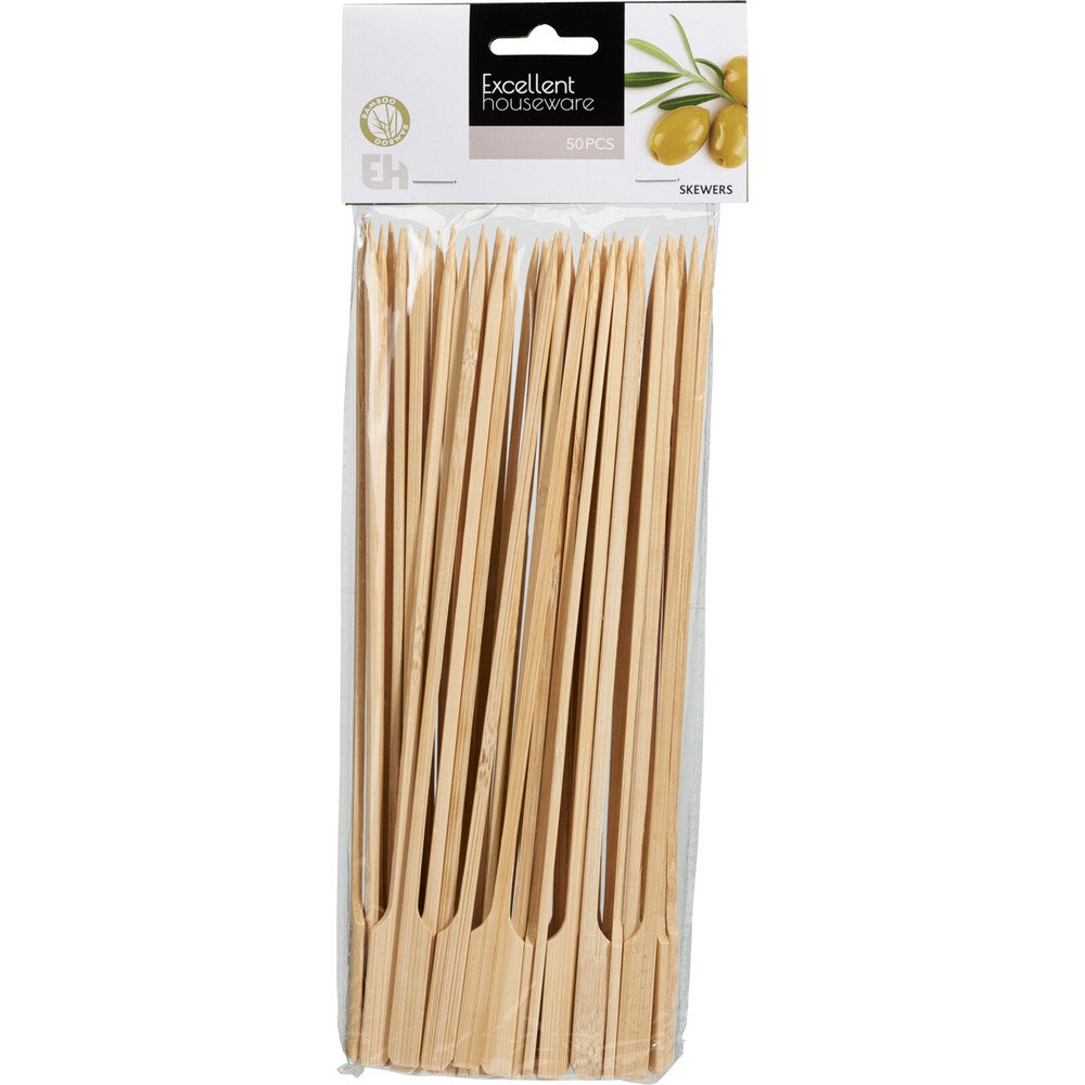 Bambusspyd - 50 stk (25 cm) | Barbecue Mad, Drikke & Køkken Udstyr - Temashop