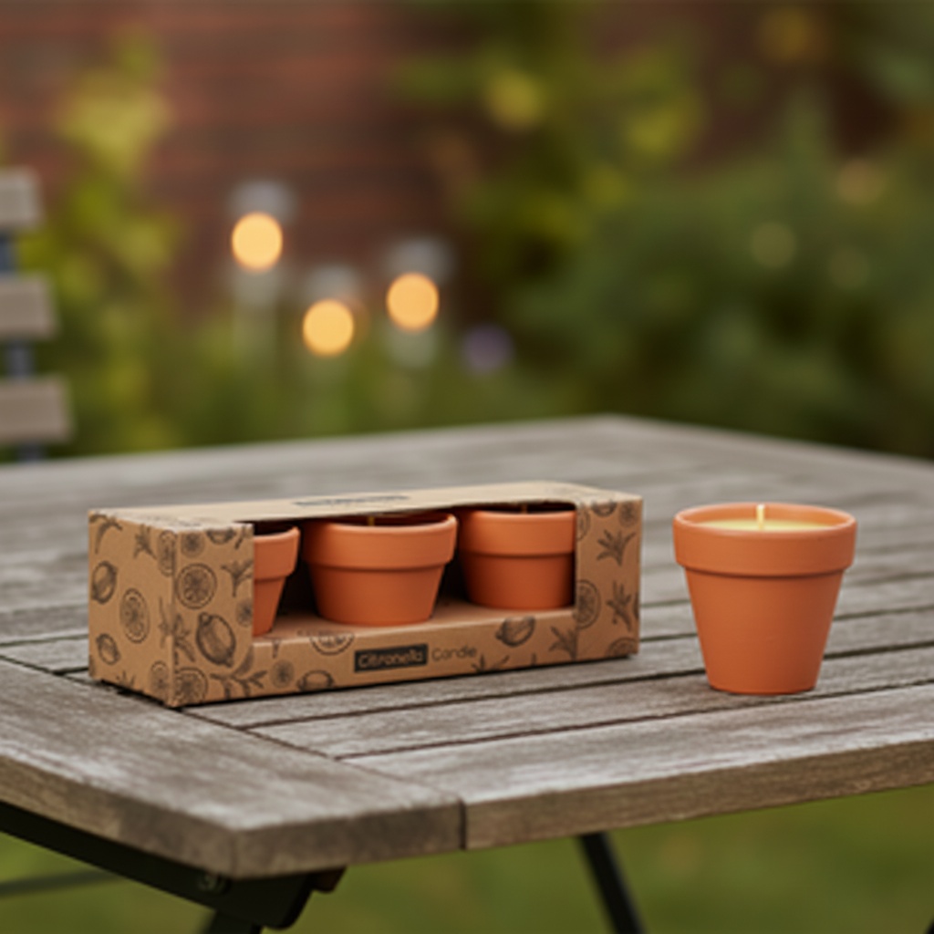 Citronella Lys I Krukker - 3 stk (21,6 x 7,3 x 5,9 cm) - Temashop