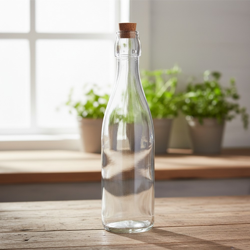 Glasflaske Med Korkprop - 1 stk (8 x 26,5 cm) - Temashop