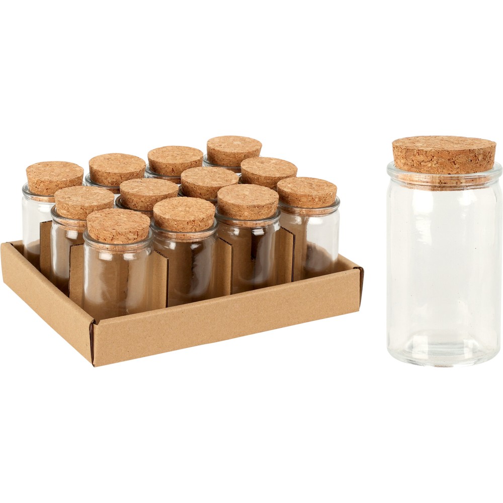 Opbevaringsglas Med Korklåg (8,5 x Ø 4,2 cm) - Temashop