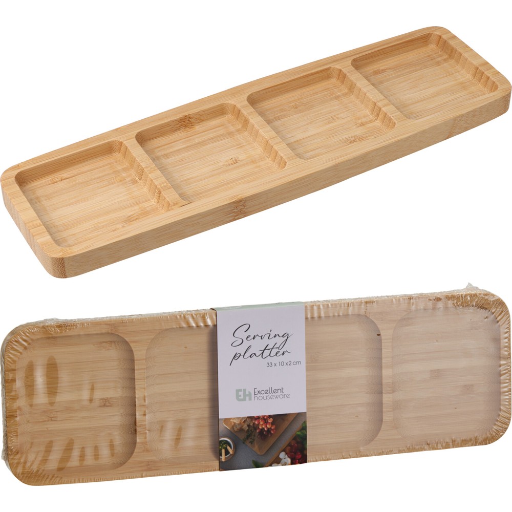 Bambus Serveringsfad - 1 stk (33 x 10 x 2 cm) - Temashop