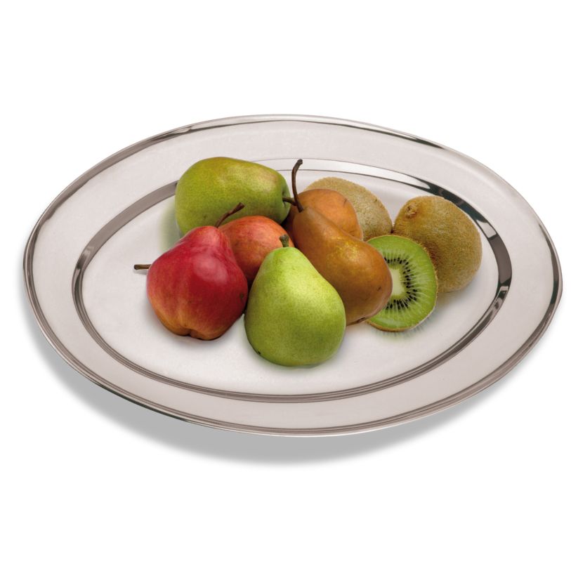 Serveringsfad Rustfrit Stål - 1 stk (34 x 21,5 cm) - Temashop