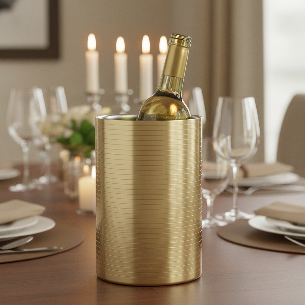 Vinkøler Guld Rustfri Stål - 1 stk (12 cm) - Temashop