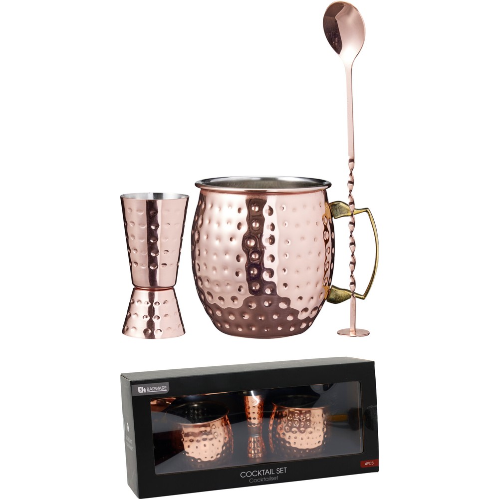 Moscow Mule Cocktail Sæt Kobber (500 ml - 28,5 cm) | Drinks Barsæt - Temashop