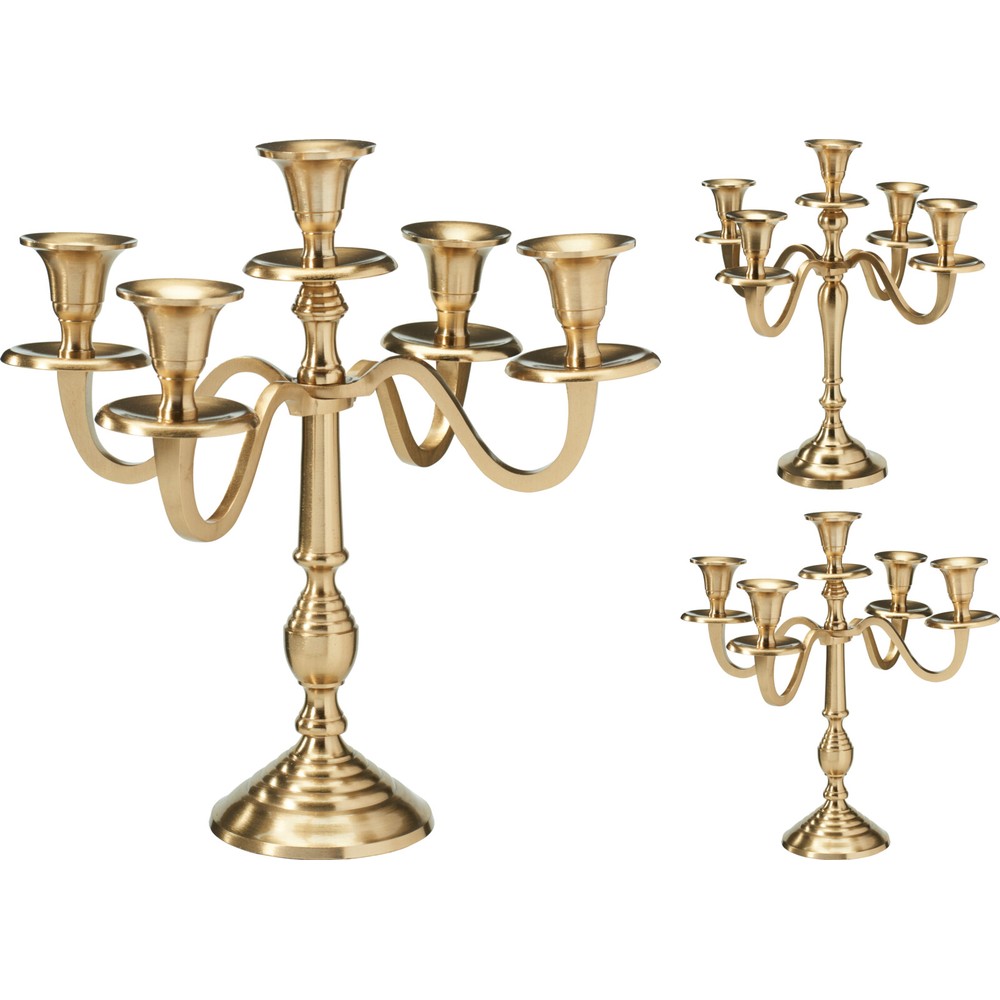 Kandelaber Guld - 1 stk (29 x 29 x 30 cm) - Temashop