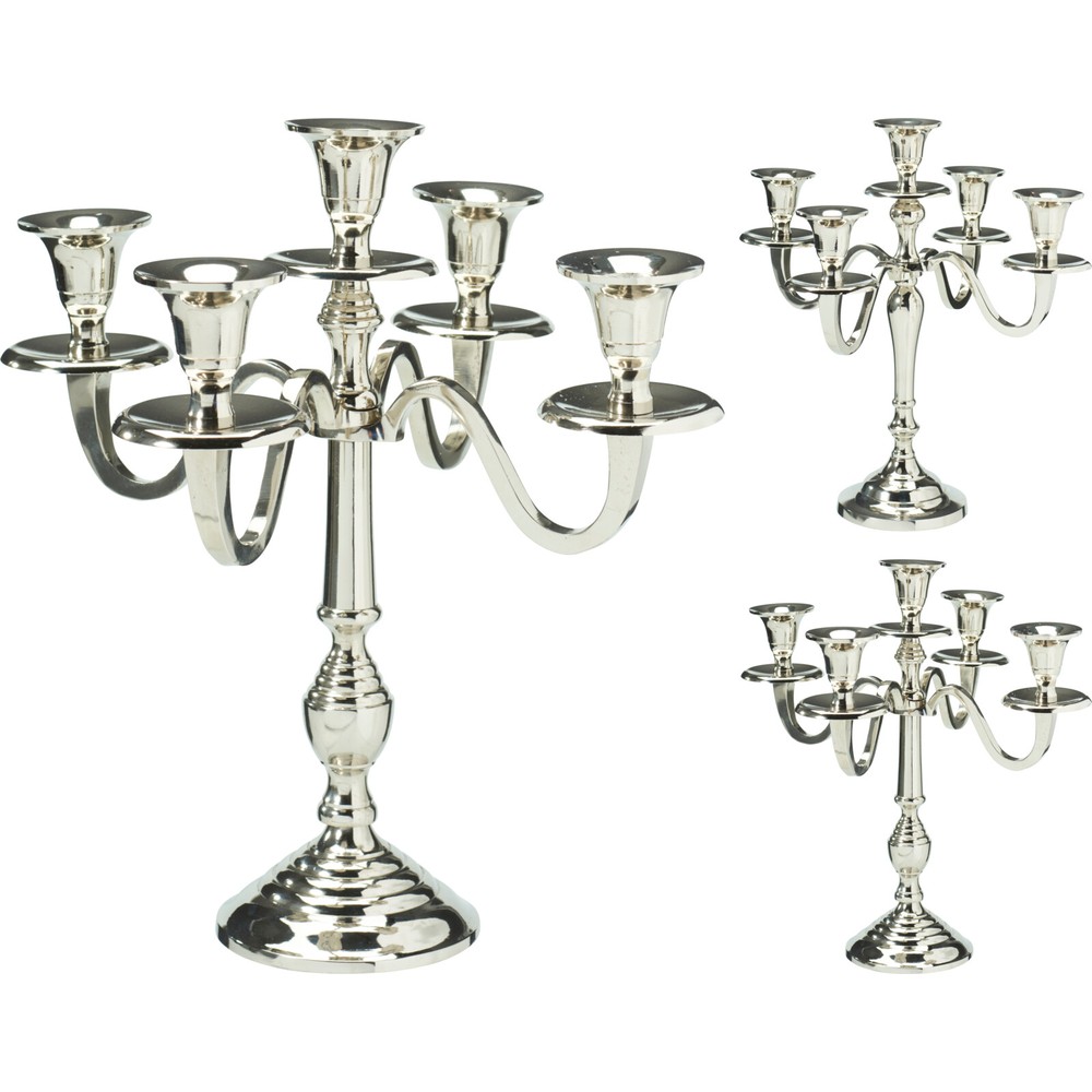 Kandelaber Sølv - 1 stk (29,5 x 29,5 x 30,5 cm) - Temashop