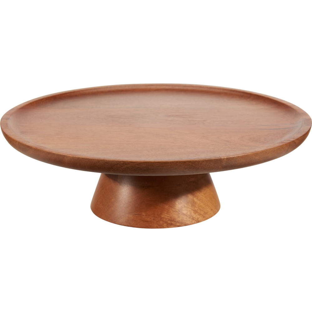 Træ Kagestand Brun - 1 stk (30 x 30 x 9 cm) | Kage Kagestand - Temashop