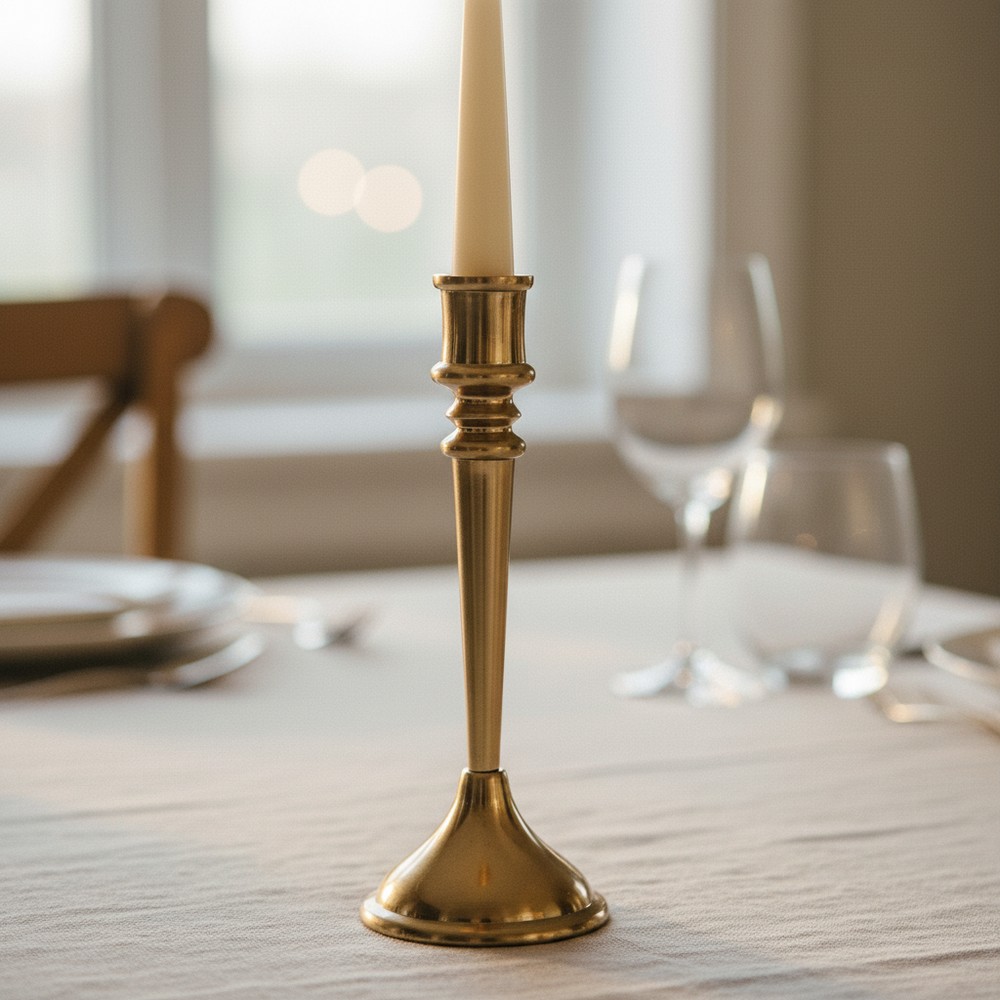 Metal Lysestage Guld - 1 stk (9 x 29 cm) - Temashop