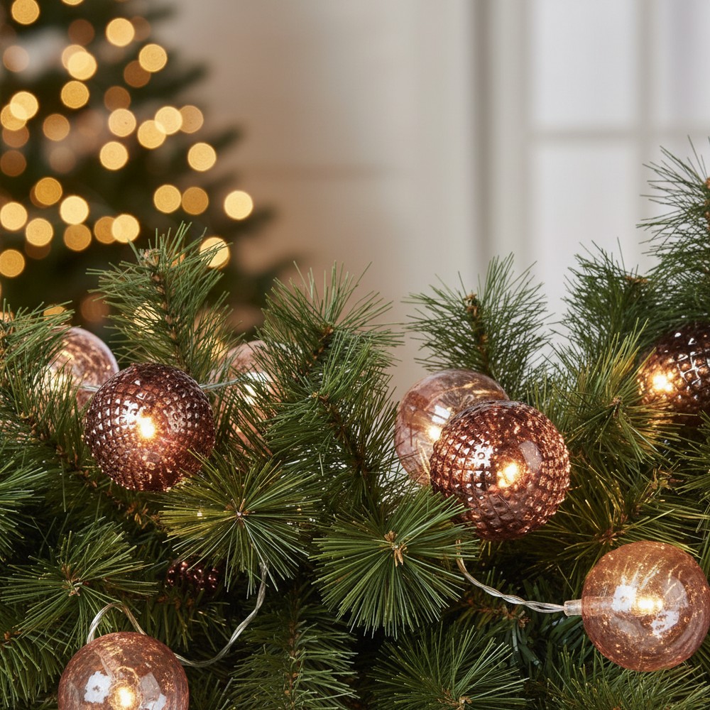 LED Glas Lyskæde Rød/Lyserød