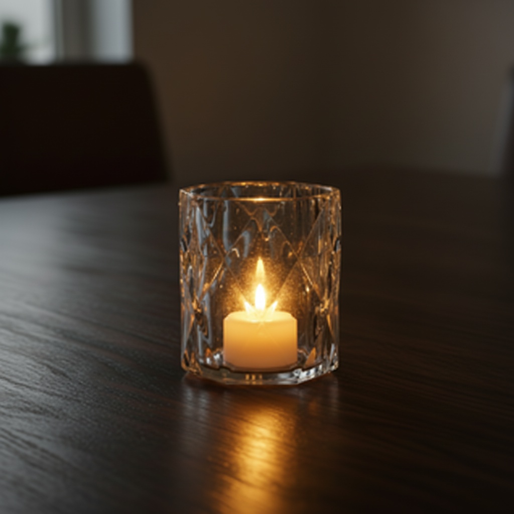 LED Fyrfadslys - 1 stk (Ø5 cm x H: 6 cm) - Temashop