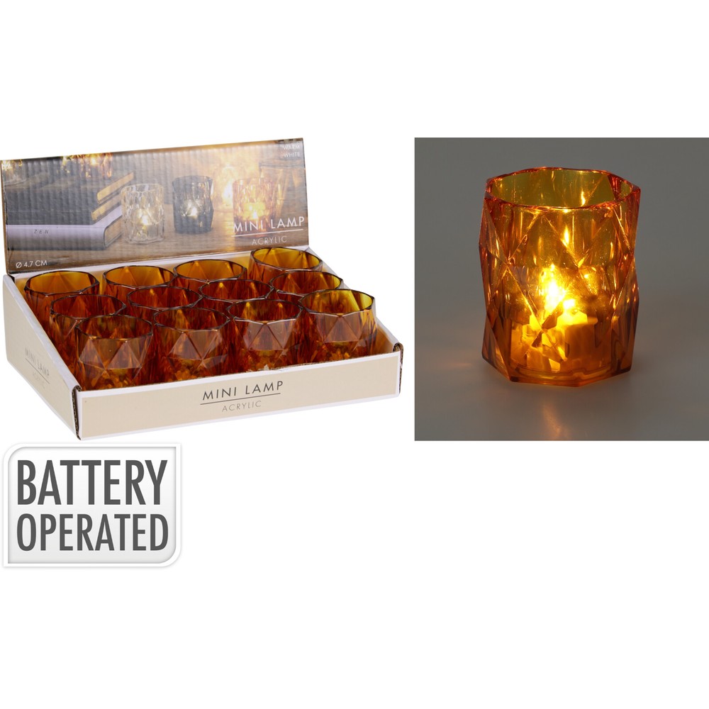 LED Fyrfadslys Orange - 1 stk (5,7 x Ø 4,7 cm) | Nytår Fyrfadslys - Temashop
