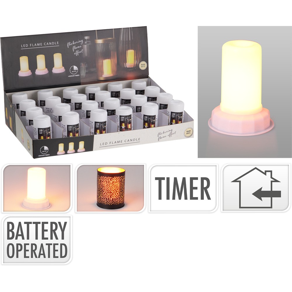 LED Lanternelys Hvid - 1 stk - Temashop