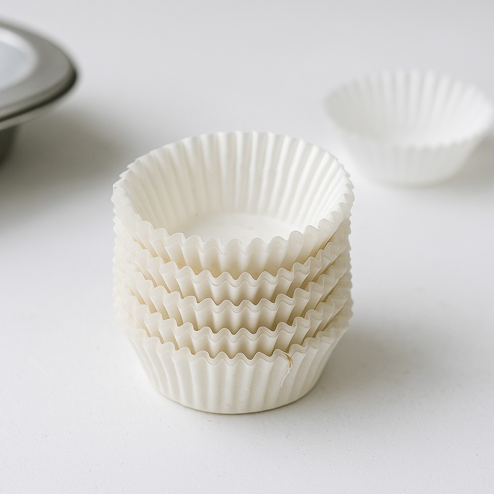 Cupcake Forme Hvid - 100 stk (Ø6 cm) - Temashop