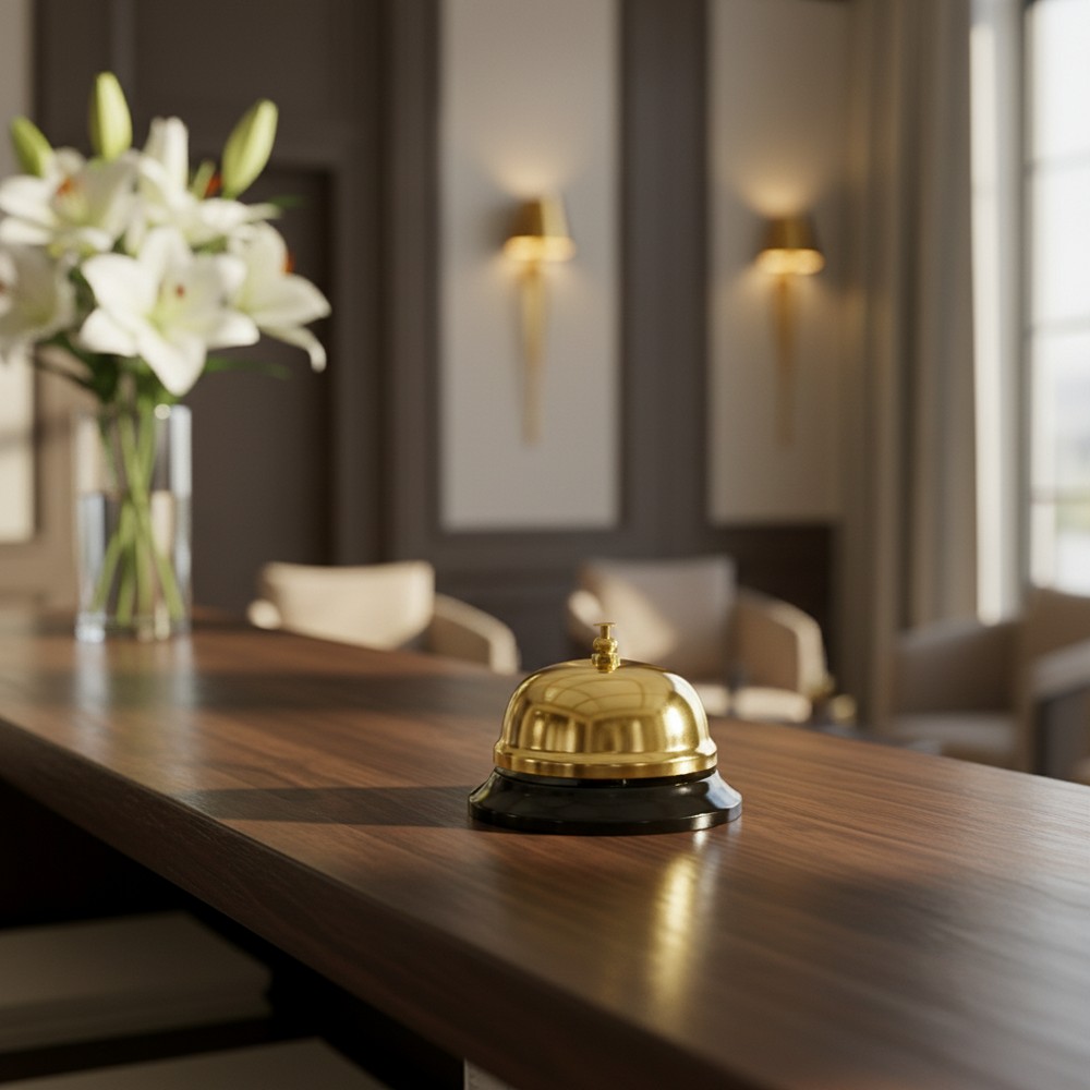 Receptionsklokke Guld