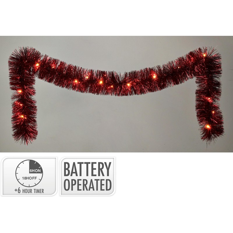 Juleguirlande Lyskæde Rød