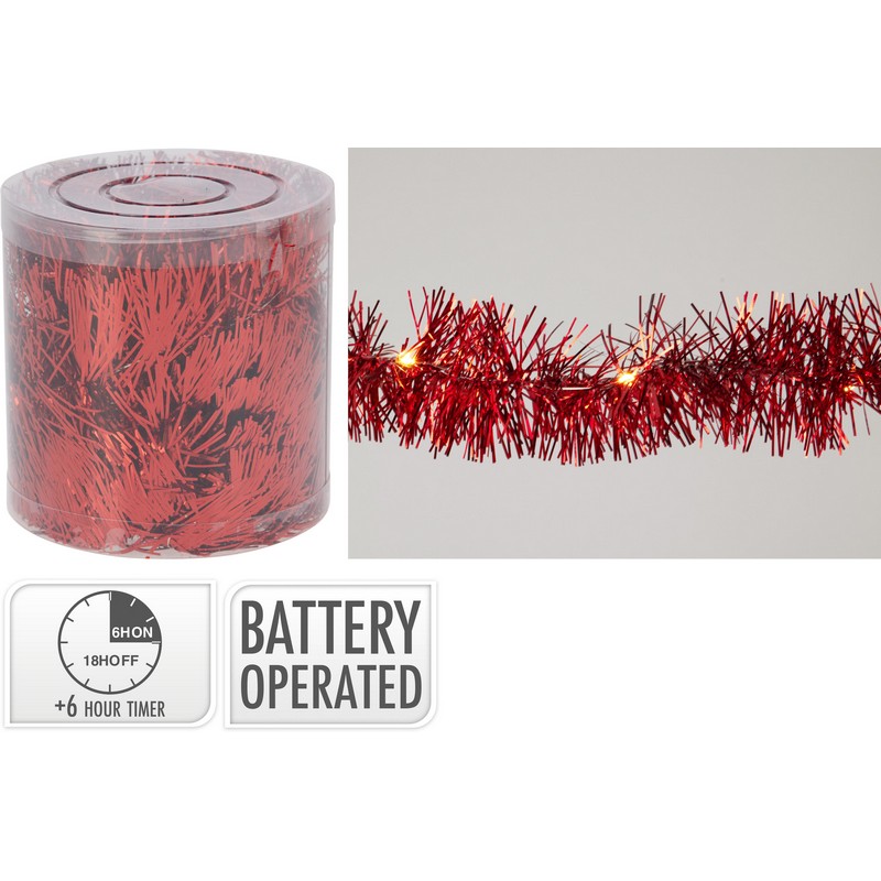 Glimmer LED Juleguirlande Rød