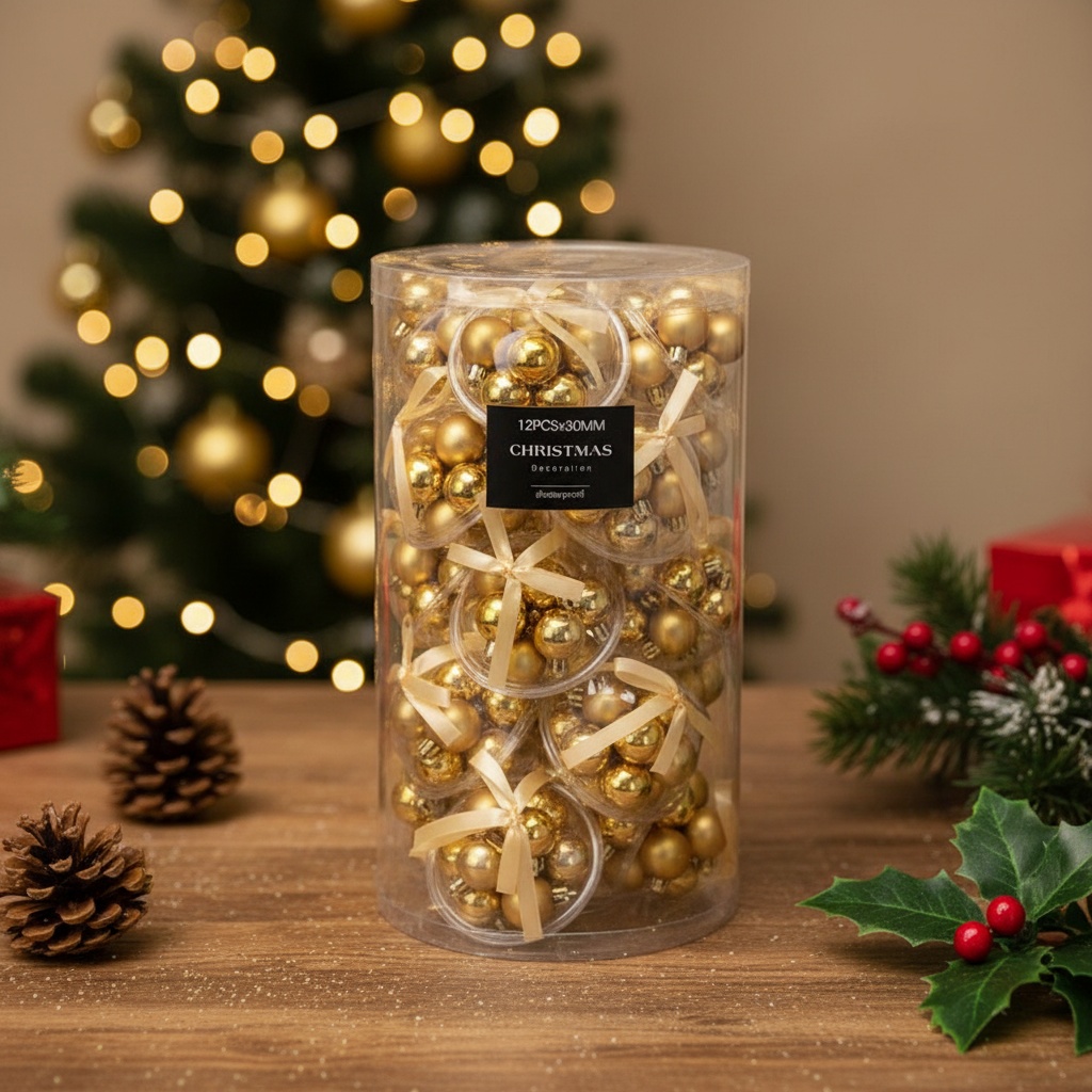 Mini Julekugler I Julekugle Guld