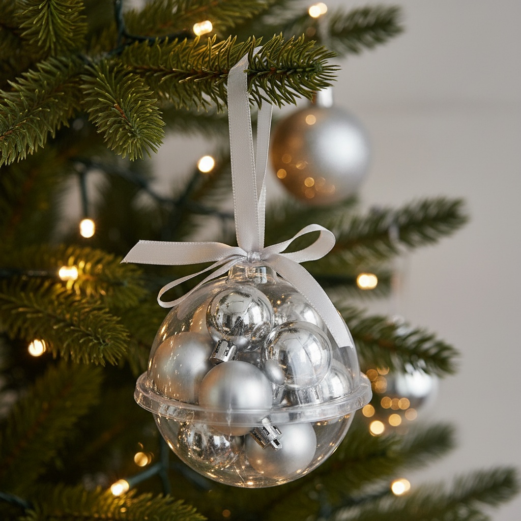Mini Julekugler I Julekugle Sølv