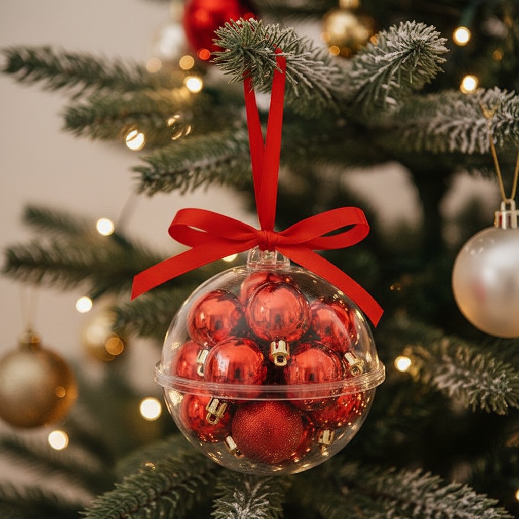 Mini Julekugler I Julekugle Rød