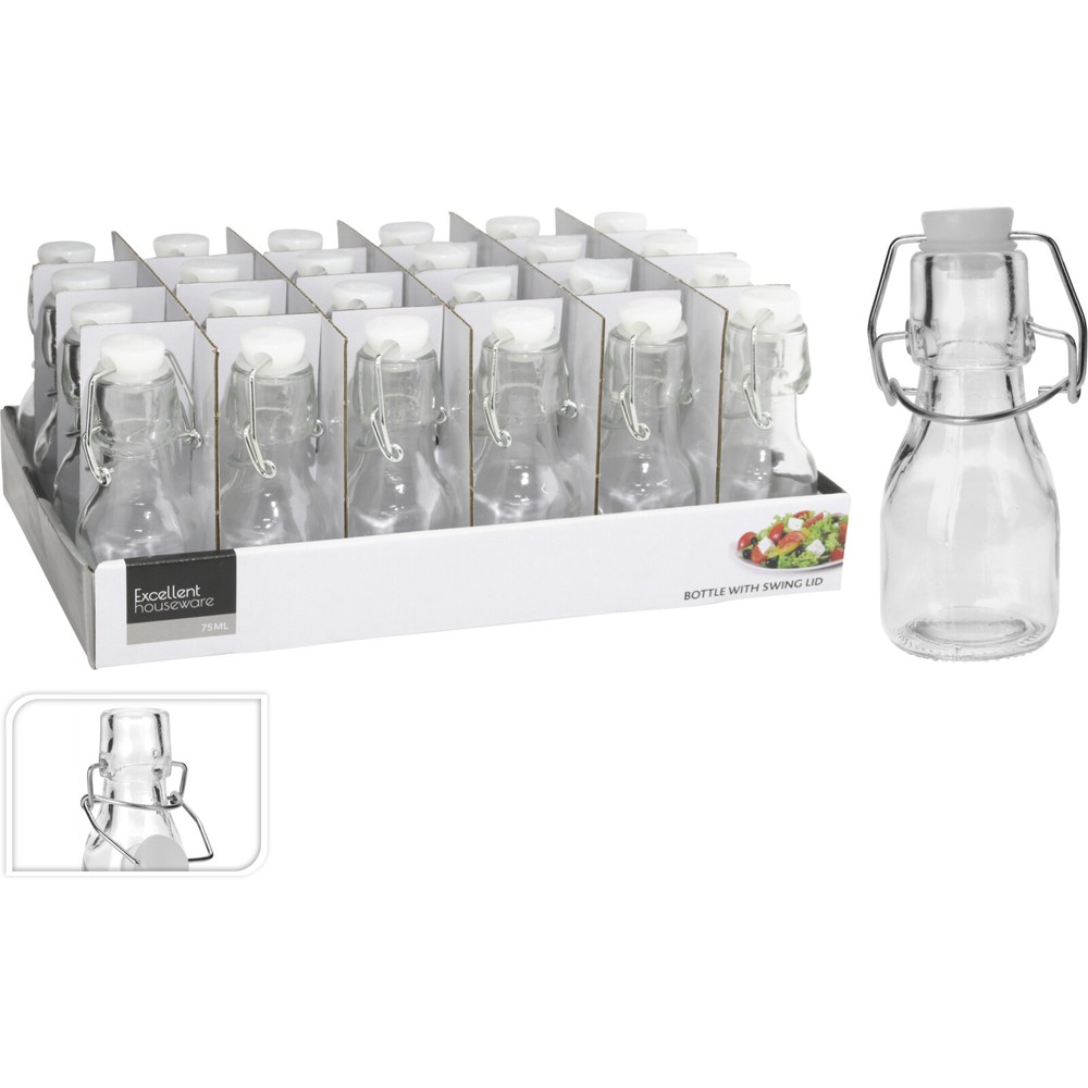 Glasflaske Med Patentlåg (75 ml) - Temashop