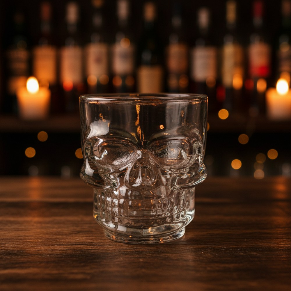 Kranie Shotglas - 1 stk (2,5 x 23 cm) | Skelet Glas - Temashop