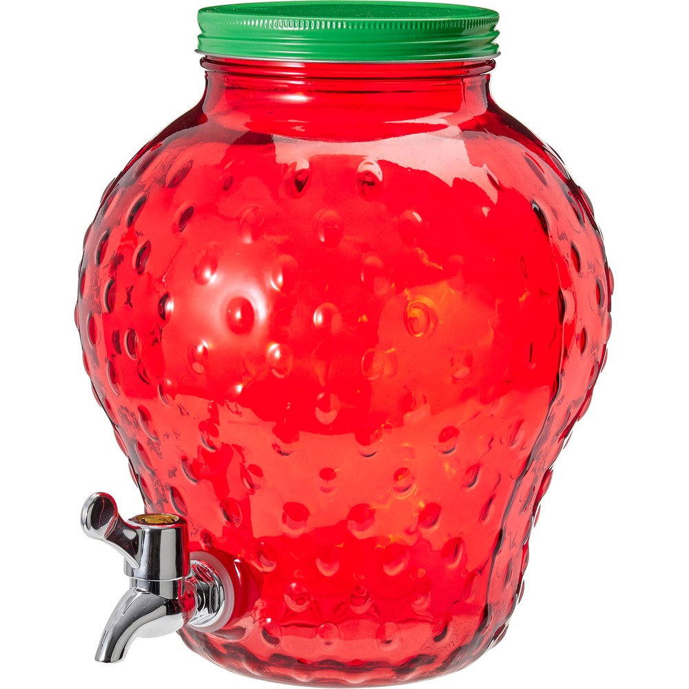 Jordbær Drikkedispenser - 1 stk (24 x Ø 19 cm) | Frugt Dispenser - Temashop