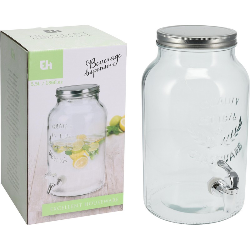 Glas Dispenser 5,5 L - 1 stk (18 x 30 cm) - Temashop