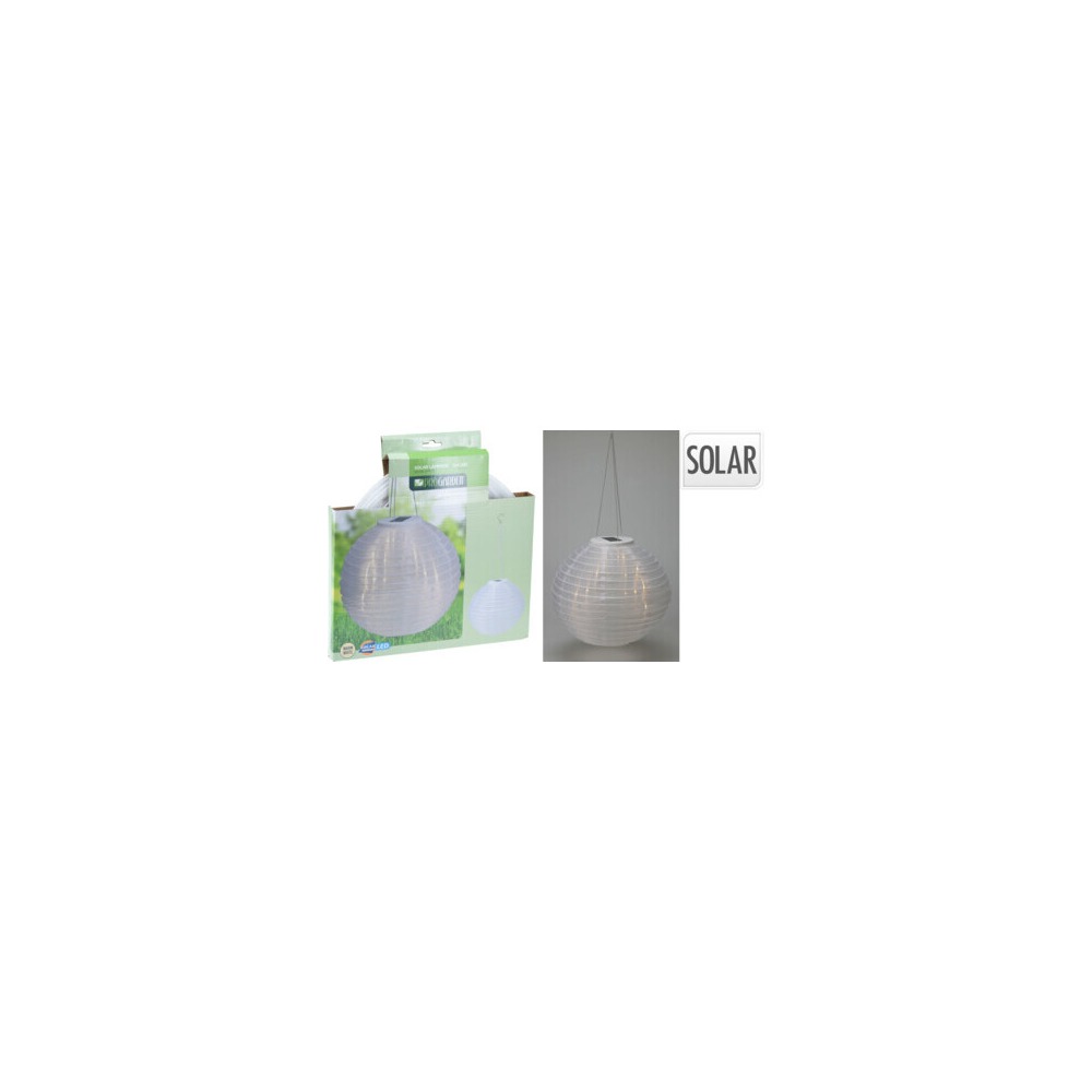 Solcelle Kuglelanterne Hvid - 1 stk (Ø 28 cm) | Hvidt tema Lanterner - Temashop