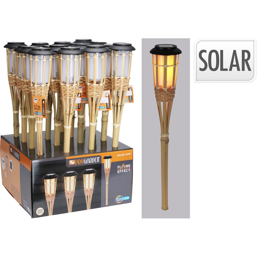 Bambus Solarfakkel Brun - 1 stk (54 x Ø 9 cm) | Natur tema Lamper - Temashop