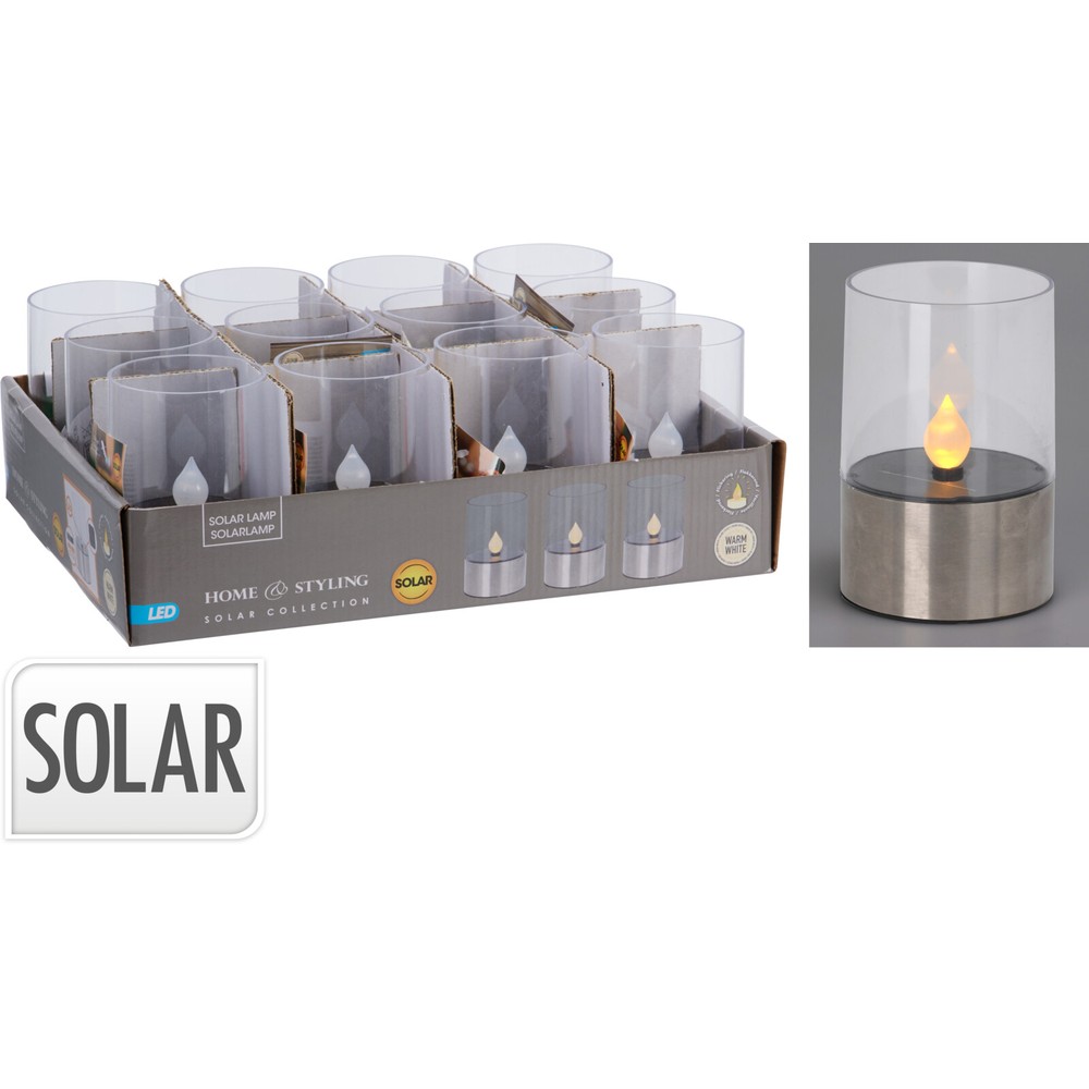 Solcellelys Transparent - 1 stk (11,3 x Ø 7,5 cm) - Temashop