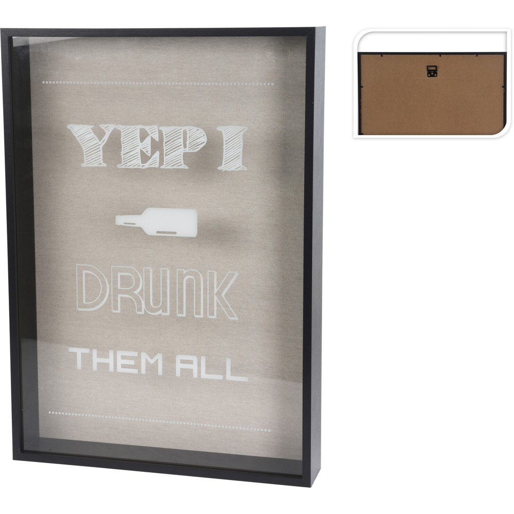 Drinks Kork- Og Ølkapselholder Sort - 1 stk (46 x 8,5 x 65 cm) | Drinks Vægopsats - Temashop
