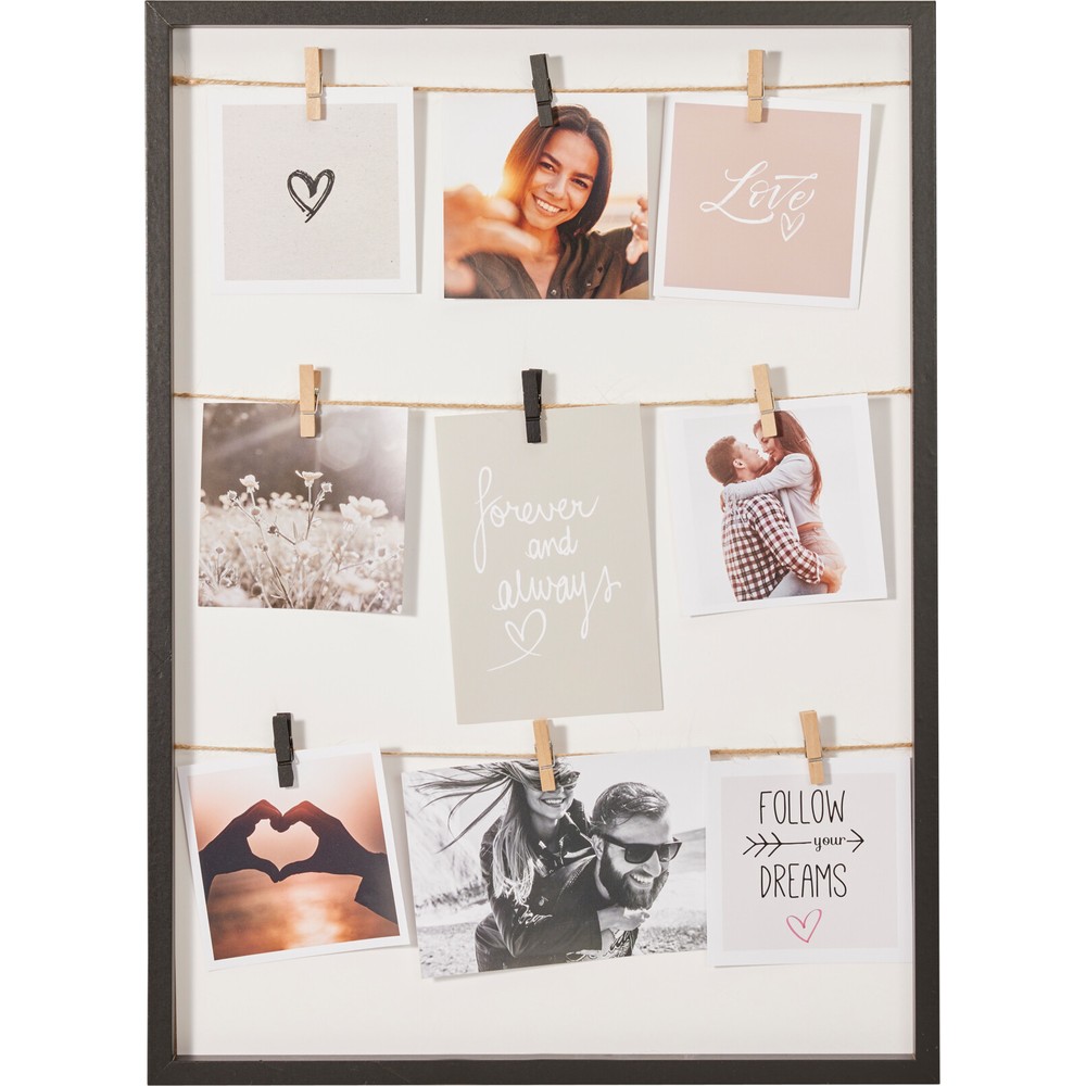 Fotoramme Med Hampesnor Sort - 1 sæt (38 x 52 cm) - Temashop