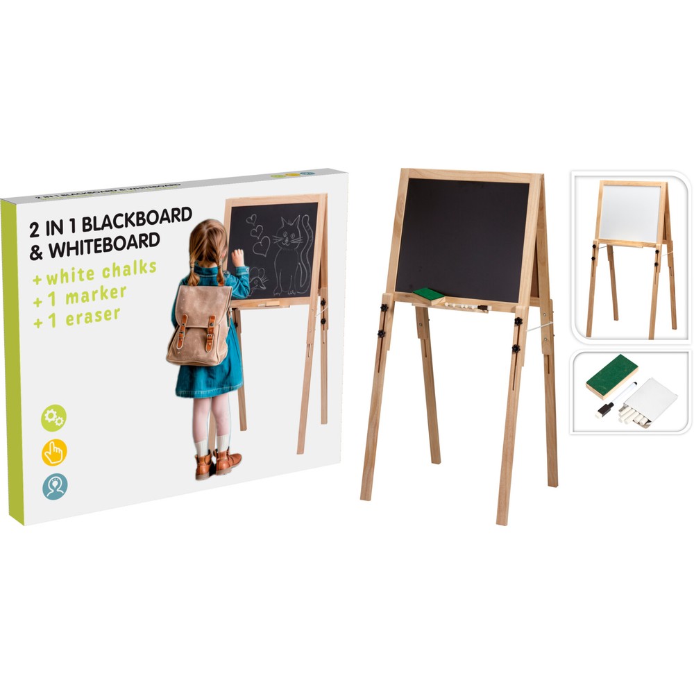Dobbeltsidet Tavle På Staffeli Brun (465 x 370 x 89 cm) - Temashop