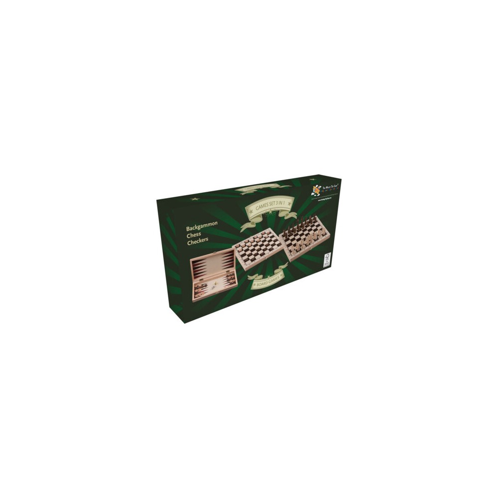 Skak Backgammon Og Dam Træspilsæt (29 x 15 x 4,3 cm) | Spil Diverse Spil - Temashop