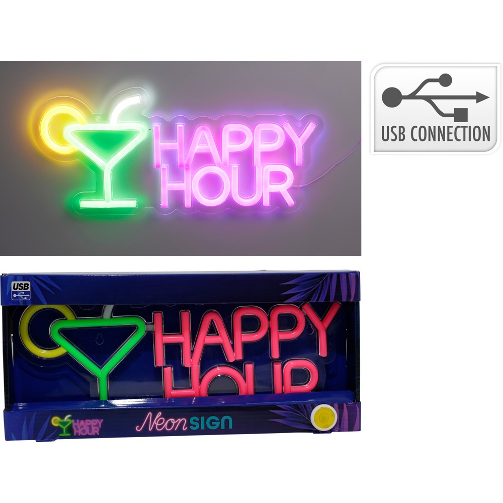 Happy Hour LED Neon Skilt